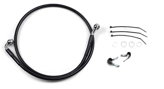 DRAG SPECIALTIES Brake Line - Front (Upper) - Black 640112-BLK