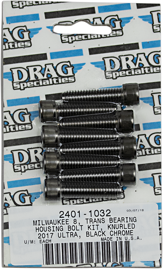 DRAG SPECIALTIES Specialties Transmission Bearing Knurled Bolt Kit - M8 MK783BK