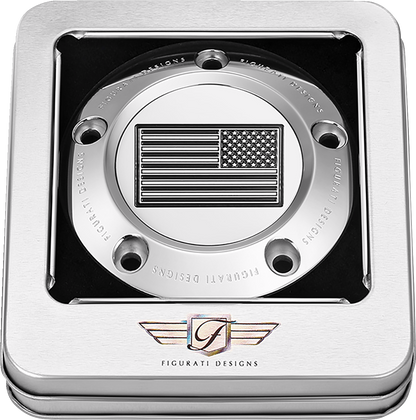 FIGURATI DESIGNS Timing Cover - 5 Hole - American - Contrast Cut - Stainless Steel FD26R-TC-5H-SS