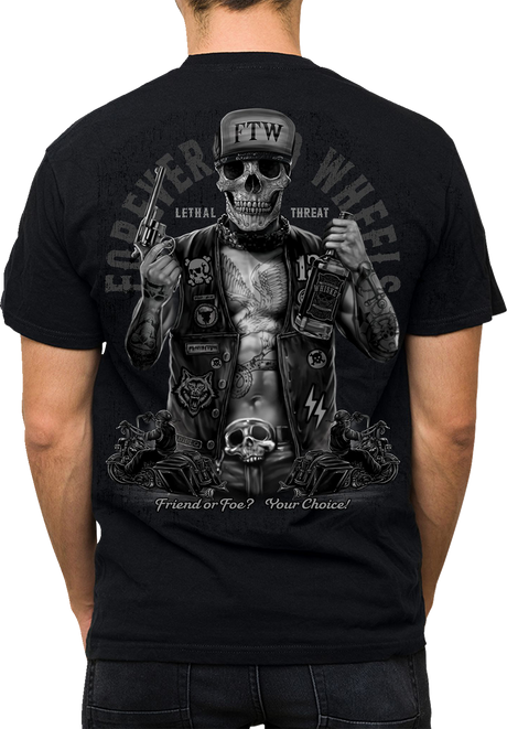 LETHAL THREAT Friend or Foe T-Shirt - Black - 4XL LT20904-4XL