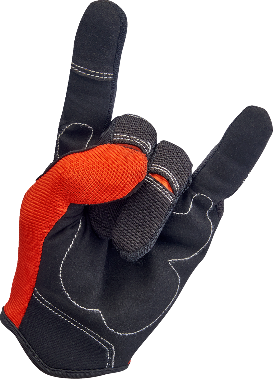 BILTWELL Moto Gloves - Orange/Black - Medium 1501-0106-003