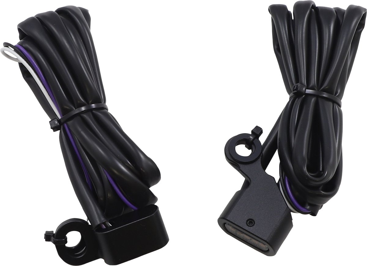 DRAG SPECIALTIES Luces marcadoras - Ámbar/Blanco - Lente ahumada - Negro mate BLANCO/ÁMBAR DUAL FUNCIÓN L22-0230DMBME