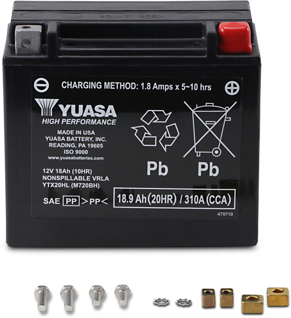 YUASA AGM Battery - YTX20HL YUAM720BH