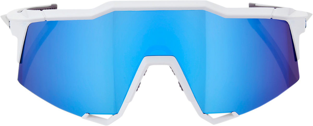 100% Speedcraft Sunglasses - White - Blue Mirror 60007-00012