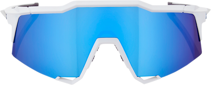 100% Speedcraft Sunglasses - White - Blue Mirror 60007-00012