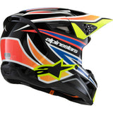 ALPINESTARS Youth SM3 Helmet - Wurx - Gloss Black/Yellow Fluo/Blue/Red Large 8302025-1574-YL