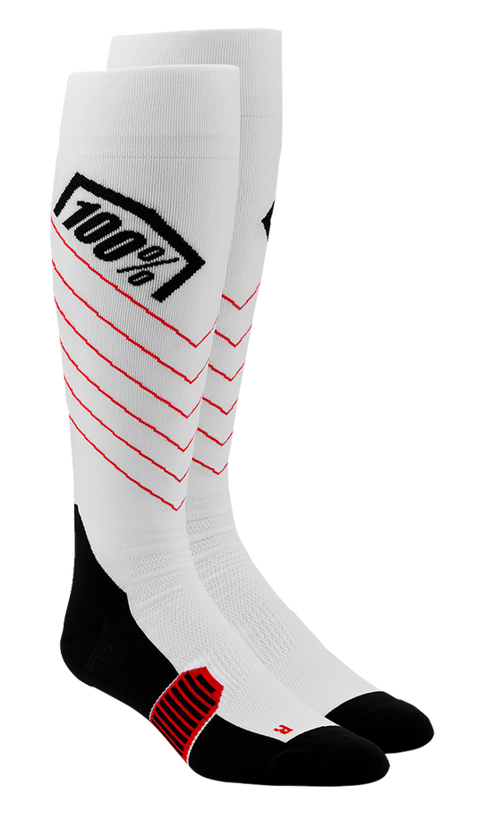 100% Hi-Side Performance Socks - White - Large/XL 20054-00006