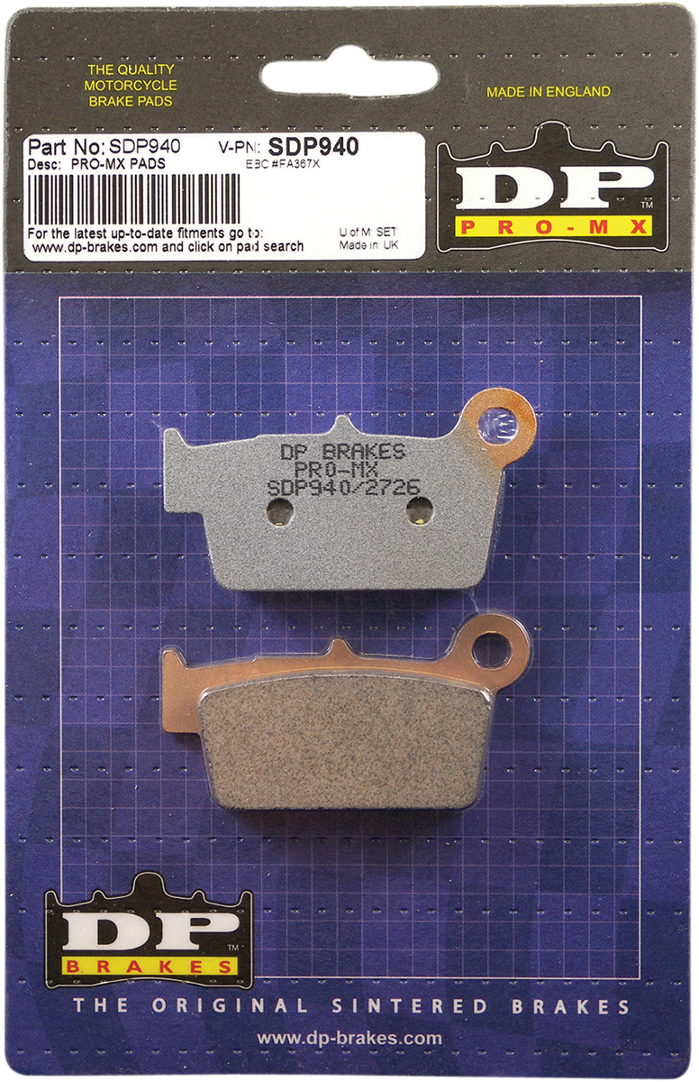 DP BRAKES Pro MX Sintered Brake Pads - SDP940 SDP940