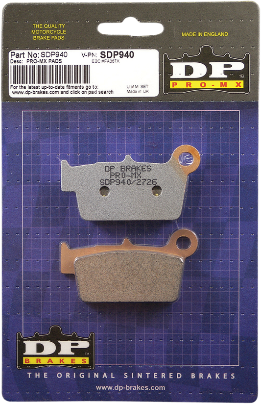 DP BRAKES Pro MX Sintered Brake Pads - SDP940 SDP940