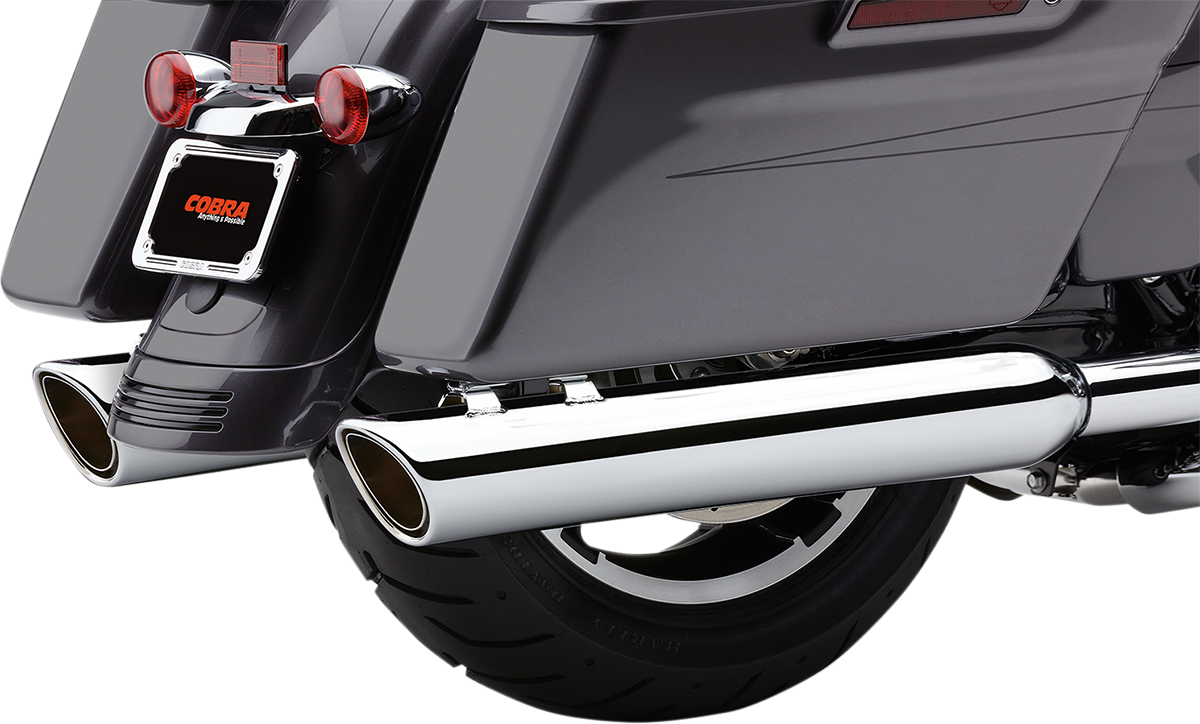 COBRA 909 4" Mufflers - Chrome - '95-'16 Bagger 6106