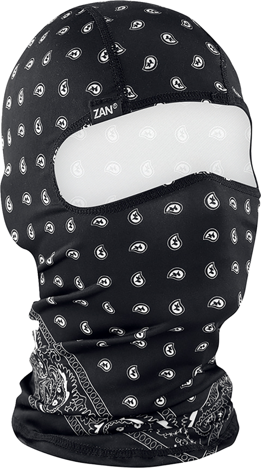 ZAN HEADGEAR Polyester Balaclava - Black Paisley WBP101