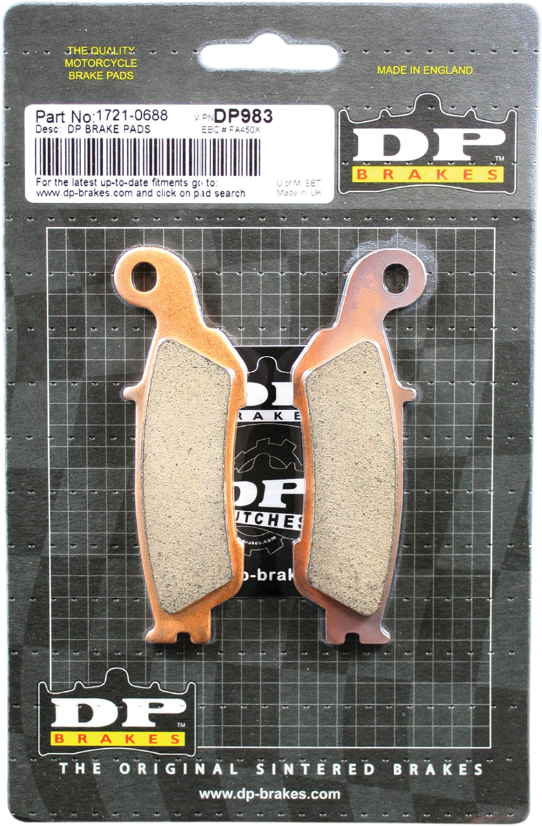 DP BRAKES Standard Brake Pads - Yamaha YZ DP983