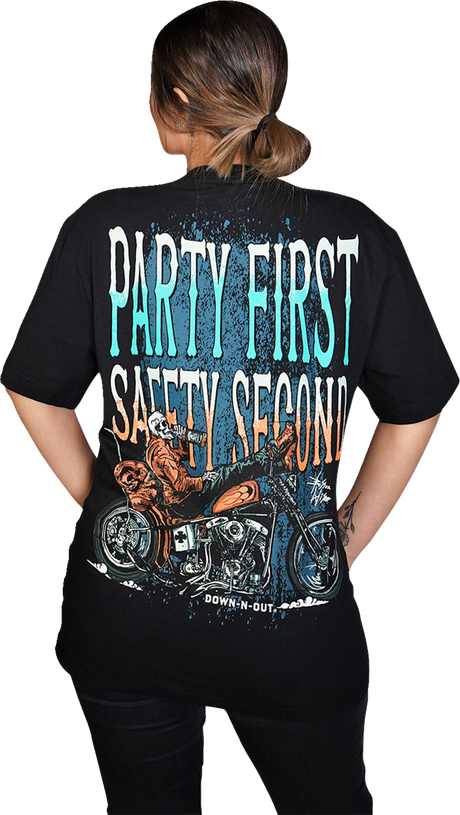 LETHAL THREAT Down-N-Out Party First Safety Second - Black - Small DT10043S