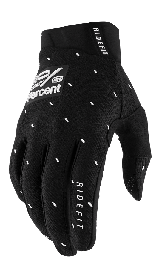 100% Ridefit Gloves - Slasher Black - Medium 10010-00036