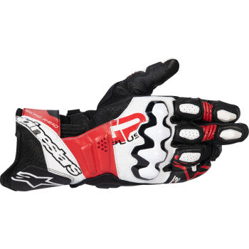 ALPINESTARS GP Plus R V3 Leather Gloves - Black/White/Bright Red - Small 3550825-1304-S