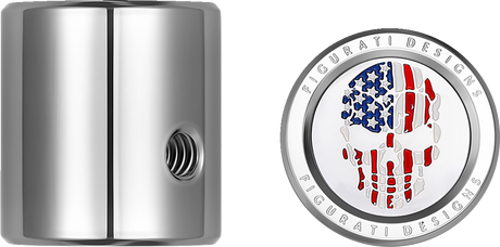 FIGURATI DESIGNS Heel-Toe Shifter Cover - American Flag Skull - Red/White/Blue FD24-HTSC-SS