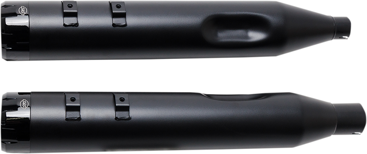 S&S CYCLE MK45 Mufflers - Black - Black Thruster NOW HAVE ALL BLK END CAPS 550-0666