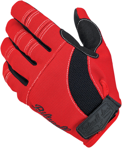 BILTWELL Moto Gloves - Red/Black/White - Large 1501-0804-004