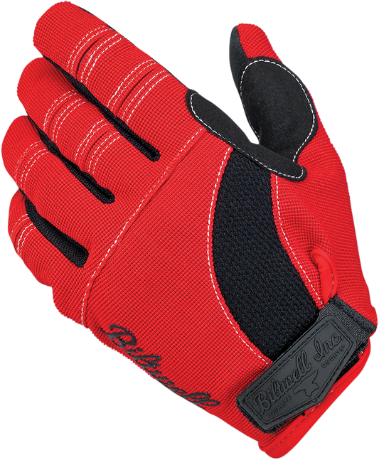 BILTWELL Moto Gloves - Red/Black/White - Large 1501-0804-004