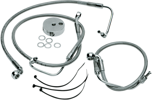 DRAG SPECIALTIES Brake Line - Front (Lower/Upper) - Stainless Steel LENGTH S/B 16"/25 1/2" 640410