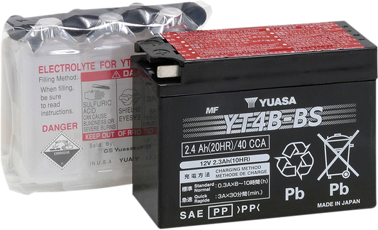 YUASA AGM Battery - YT4B-BS .12 L YUAM62T4B