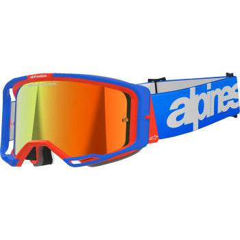 ALPINESTARS GOGGLES Vision 8 Goggle - Wordmark - Blue/Orange - Red Mirror 5101325-7303