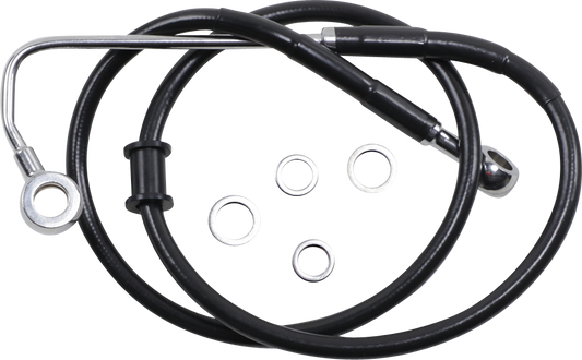 DRAG SPECIALTIES Brake Line - +2" - Black - '15-'17 Softail 618299-2BLK