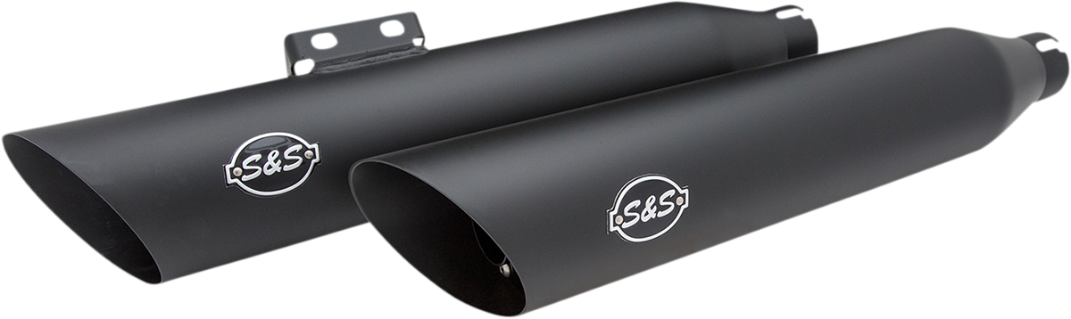 S&S CYCLE Slash Cut Mufflers - 50 State - Black 550-0752B