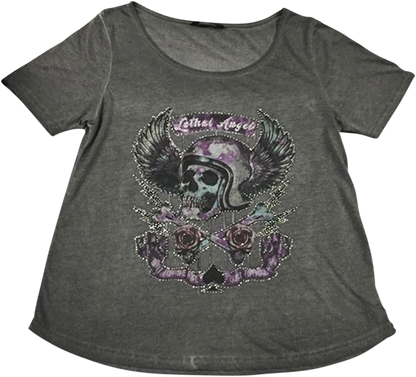 LETHAL THREAT Women's Sinwheels T-Shirt - Gray - XL LA20613XL