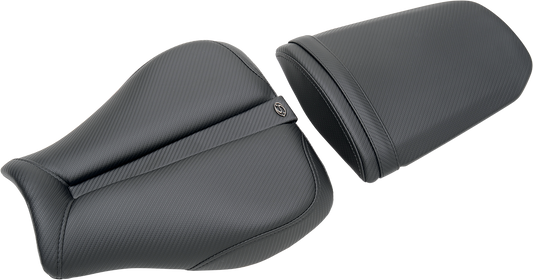 SADDLEMEN Gel Channel Track Carbon Fiber Sport Seat - Black - CBR600RR 0810-H011