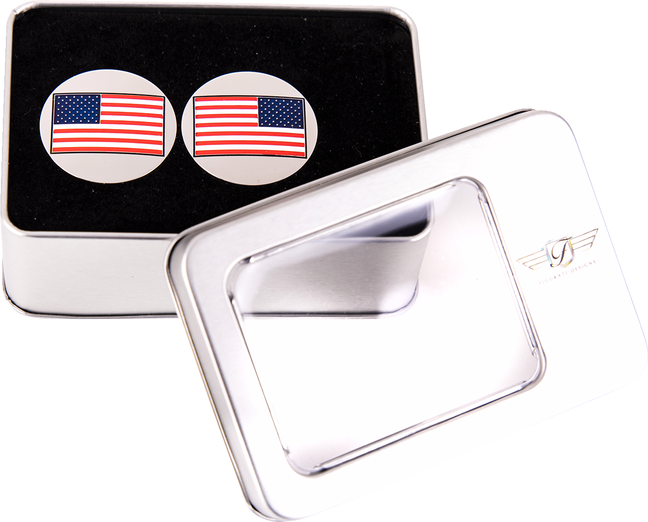 FIGURATI DESIGNS Swing Arm Covers - American Flag - Reversed FD20-AF-SS