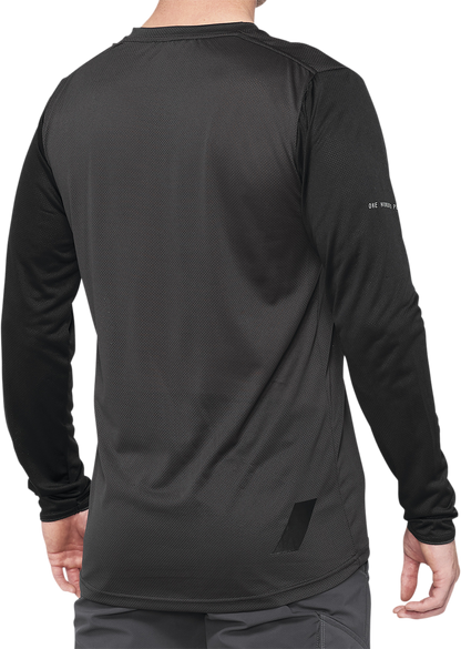 100% Ridecamp Jersey - Long-Sleeve - Black/Charcoal - Small 40028-00000