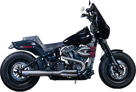 S&S CYCLE SuperStreet 2:1 50 State Exhaust System - M8 Softail - Stainless Steel 550-0996B