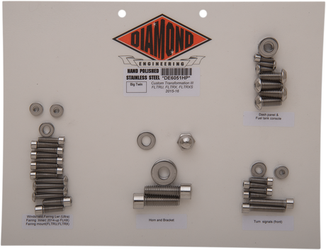 DIAMOND ENGINEERING Bolt Kit - Transformation - OE - FLT DE6051HP