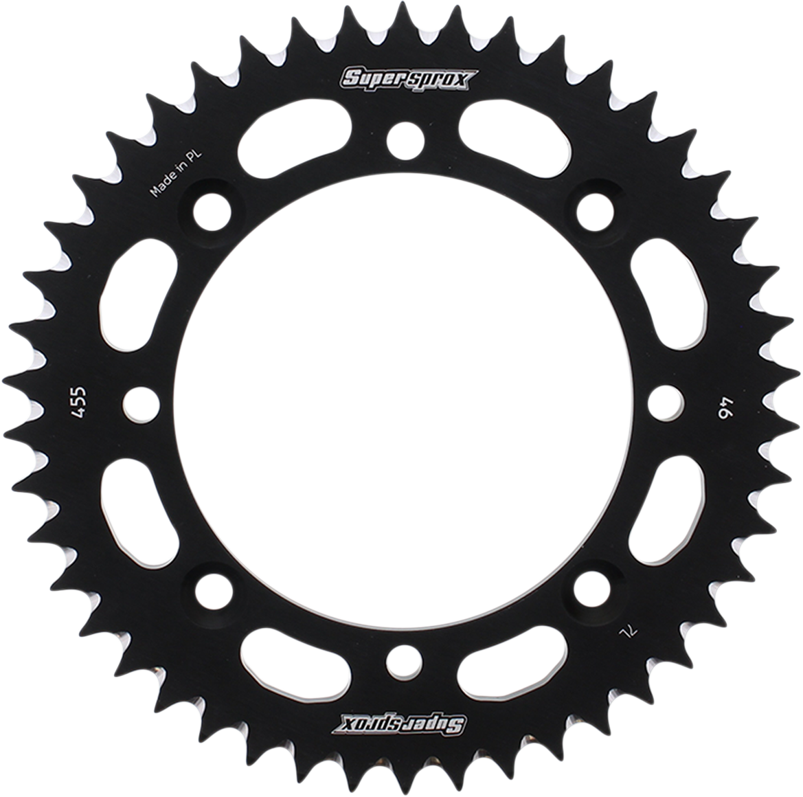 SUPERSPROX Rear Sprocket - Black - Kawasaki/Suzuki - 46 Tooth RAL-455-46-BLK