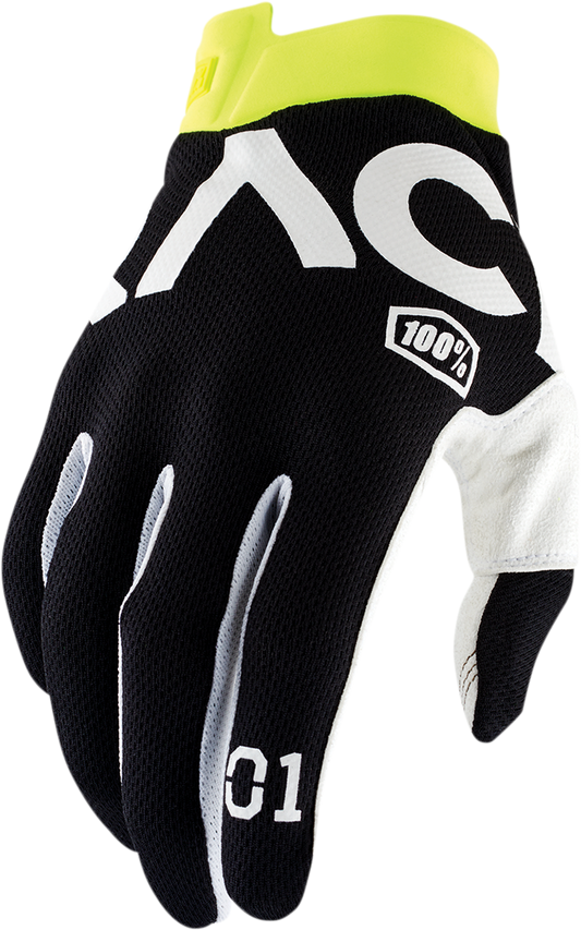 100% Racr iTrack Gloves - Black - Medium 10015-019-11