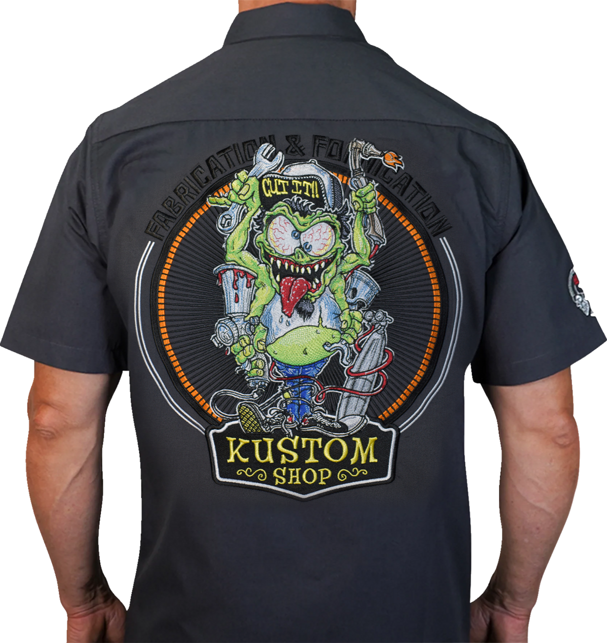 LETHAL THREAT Fabrication Monster Shop Shirt - Gray - 4XL FE50220-4XL