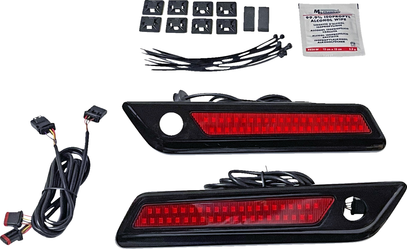 CUSTOM DYNAMICS Latch Light - Saddlebag - Dual Color - Red - Black CD-SBL-DC-RB