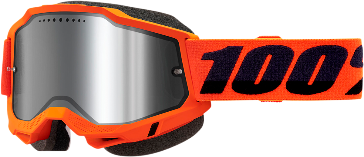 100% Accuri 2 Snow Goggles - Neon Orange - Silver Mirror 50022-00004