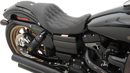 DRAG SPECIALTIES Seat - 3/4 Low Solo - Diamond Stitch - Black 0803-0543