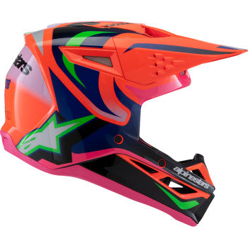 ALPINESTARS Youth SM3 Helmet - Deegan - Gloss Orange Fluo/Purple/Pink Fluo - Large  8301425-433-YL