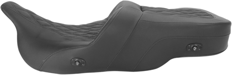 SADDLEMEN Roadsofa Seat - without Backrest - Full Lattice Stitch - Heated - '99-07 FLH 897-06-182HCT