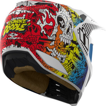 ICON Elsinore™ Helmet - Doodle 3 - White - Medium 0104-3439