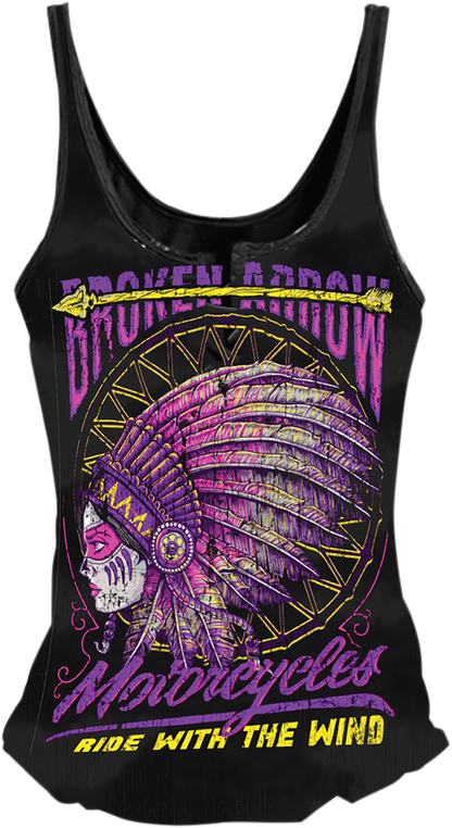 LETHAL THREAT Women's Broken Arrow Tank Top - Black - 2XL LA206052X