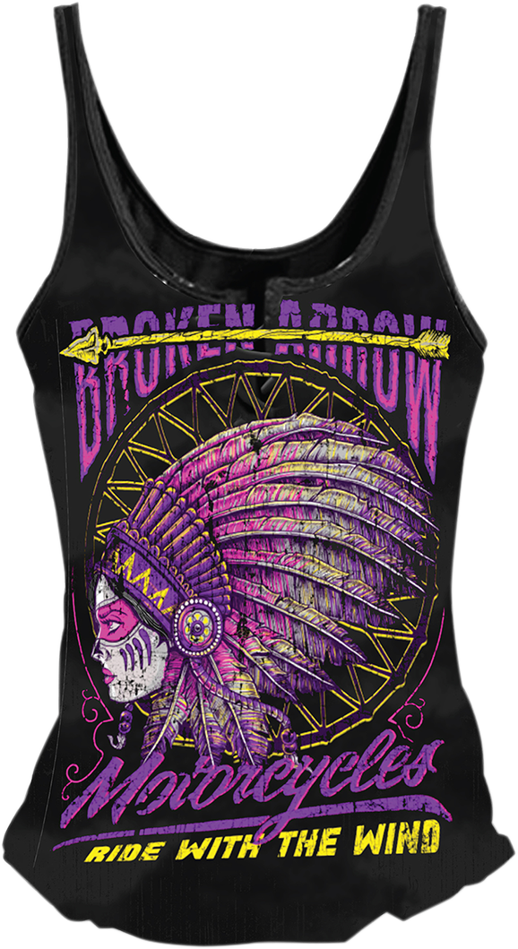 LETHAL THREAT Women's Broken Arrow Tank Top - Black - Large LA20605L