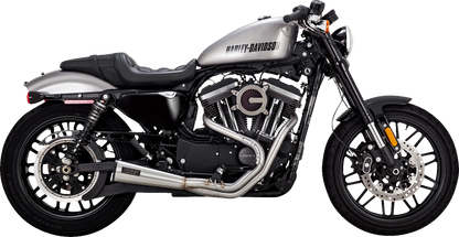 VANCE & HINES 2-into-1 Upsweep Exhaust System - Brushed - Stainless Steel 27327