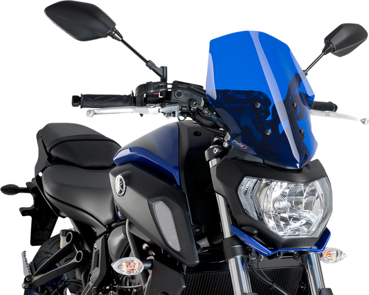 PUIG HI-TECH PARTS Naked Touring Windscreen - Blue - Yamaha 9667A