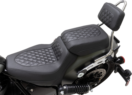 MUSTANG Squareback Sissy Bar Pad - Black - Diamond Stitch - Chief '22-'23 88206