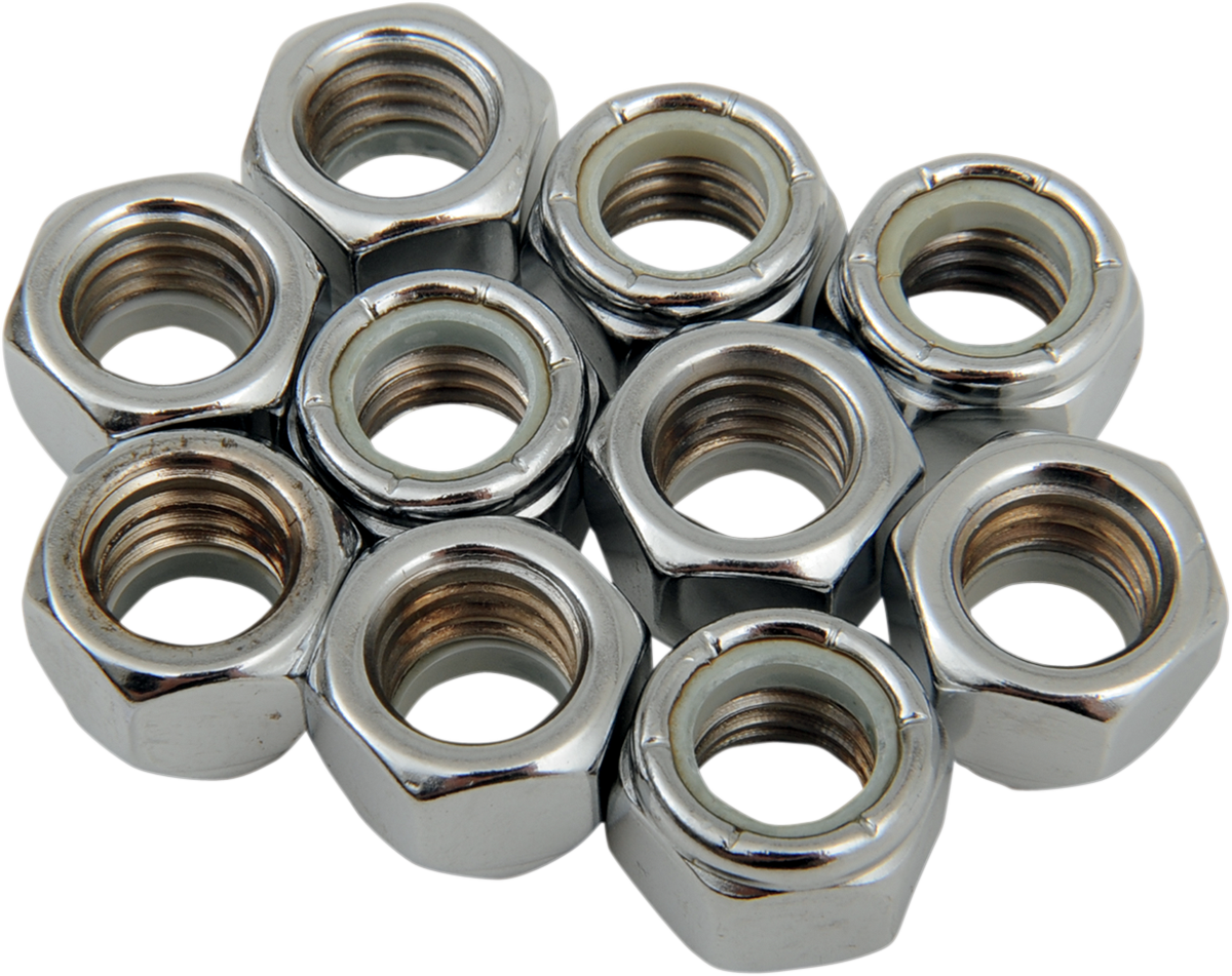 DRAG SPECIALTIES Nuts - Nylon - Chrome - 7/16"-14 MPB279