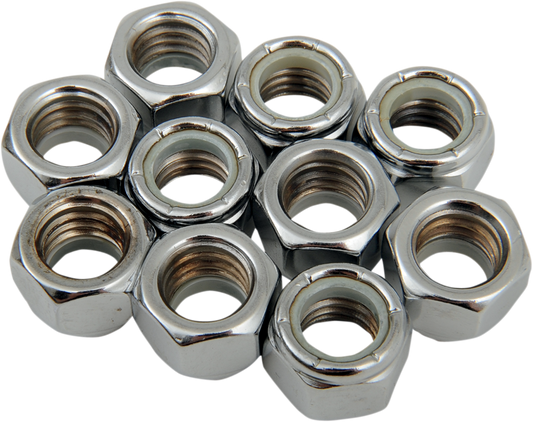 DRAG SPECIALTIES Nuts - Nylon - Chrome - 7/16"-14 MPB279